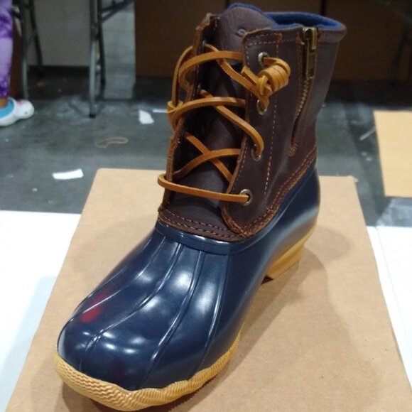 Sperry Womens Saltwater Boots, Tan/Navy, 7 - Picture 1 of 2